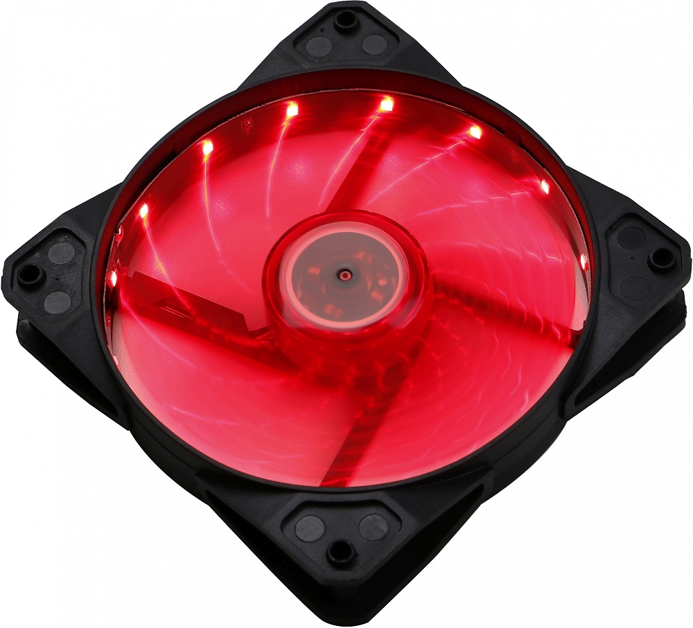 Вентилятор Digma DFAN-LED-RED (120x120x25mm, Hydro, 1200rpm, 23dBa, 3+4pin, red LED, black-red) RTL