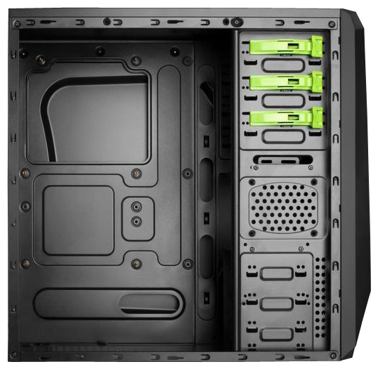 Корпус ACCORD SA-01B (без БП, ATX, USB3.0, black-green)