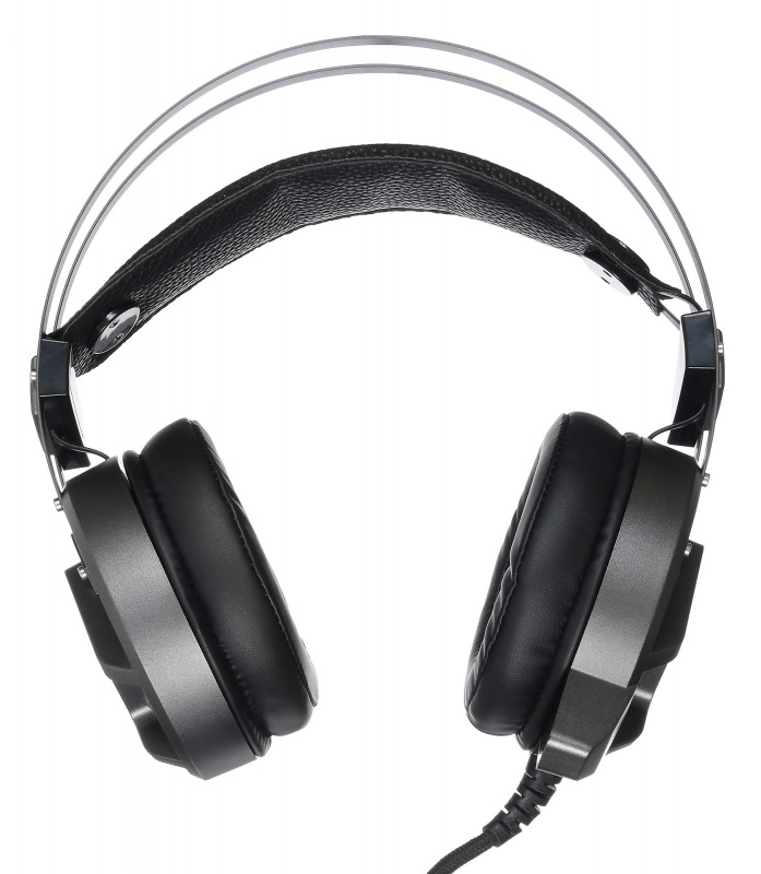 Наушники Oklick THUNDER HS-L550G (полноразмерные закрытые, с микрофоном, регулятор, игровые, 2.2m, подсветка, black-grey)
