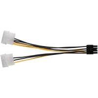 Переходник питания для видеокарты PCI-Express 8pin (0.18m, от 2х разъёмов Molex (IDE) блока питания)