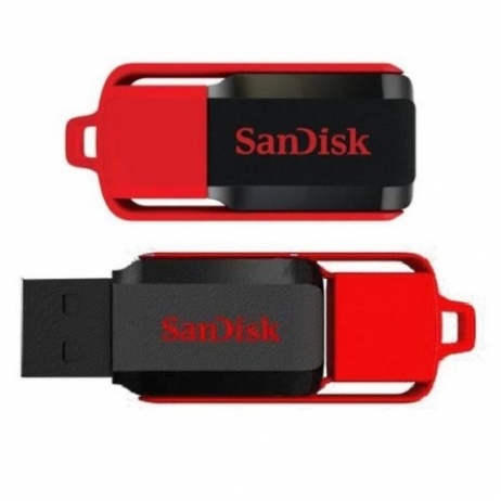 Флеш накопитель USB 2.0 8Gb SanDisk Cruzer Switch (SDCZ52-008G-R35, black-red)
