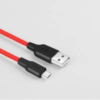 Кабель USB 2.0 Am - micro USB 1.0m (X21 Plus Silicone, 2.4A, оплётка из пищевого огнезащищённого и незамерзающего силикона, red) hoco