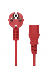 Кабель питания (PC-186-VDE-R-1.8M, сис. блок - розетка, 1.8m, 10A, 0.75мм2, red) Cablexpert