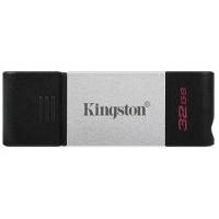Флеш накопитель USB 3.2 32Gb Kingston DataTraveler 80 (DT80/32GB, OTG Type-C, 200MB/s, black-silver)