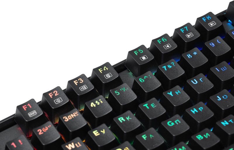 Клавиатура Redragon MITRA (USB, механическая, программируемая RGB подсветка, игровая, влагоустойчивая, мультимедийная, black)