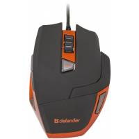 Мышь Defender Warhead GM-1500 (USB, optical, 3200dpi, игровая, black-orange)