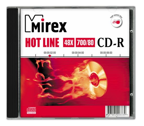 Диск CD-R Mirex (700Mb, 48x, 1шт., Slim Case)