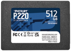 Накопитель SSD 2,5" 512Gb Patriot P220 (P220S512G25, 550/500Mbs, SATA-3)
