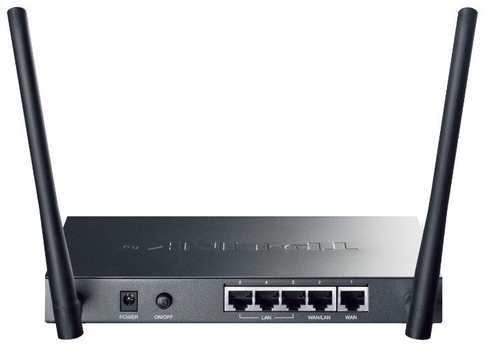 Роутер TP-LINK TL-ER604W (300Mbps, 2.4GHz, 4 ports, 1000Mbps, 2 внешние съёмные антенны 5dBi, VPN tunnels, Telnet, black)