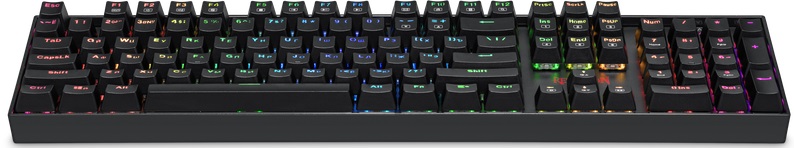 Клавиатура Redragon MITRA (USB, механическая, программируемая RGB подсветка, игровая, влагоустойчивая, мультимедийная, black)