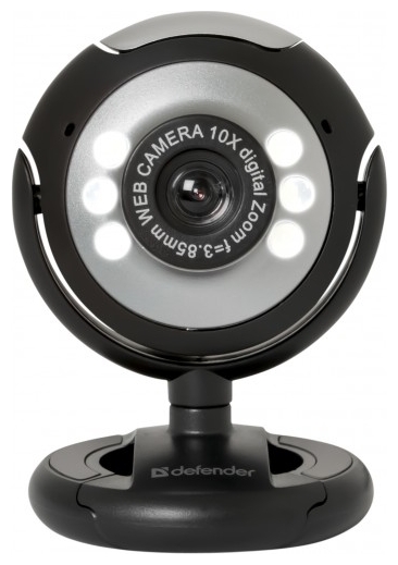 Web-камера Defender C-110 (0.3Mpx, 640x480, микрофон, универсальное крепление, black)