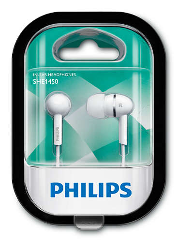 Наушники Philips SHE1450WT (затычки, без микрофона, 1.2m, white)