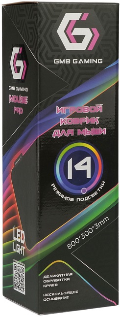 Коврик для мыши Gembird (MP-LED-80-30, тканевый на резиновой основе, игровой, RGB подсветка, 800x300x3mm)