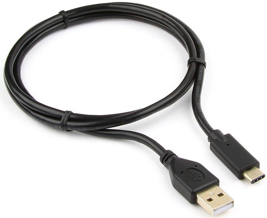 Кабель USB 2.0 Am - Type-C 1.0m (CCP-USB2-AMCM-1M, 3A, 36W, быстрая зарядка, QC3.0, экранированный, black) Cablexpert