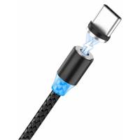 Кабель USB 2.0 Am - Type-C 1.0m (нейлоновая оплётка, магнитный, black)