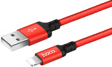 Кабель Hoco X14 Lightning 1.0m (X14 Times Speed, нейлоновая оплётка, red-black) hoco