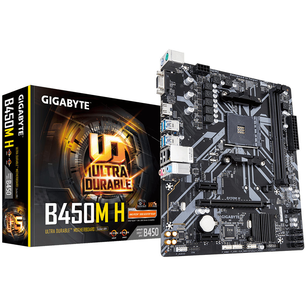Материнская плата Gigabyte B450M H (AM4, mATX) RTL