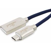 Кабель USB 2.0 Am - micro USB 1.8m (CC-P-mUSB02Bl-1.8M, серия Platinum, нейлоновая оплётка, blue) Cablexpert