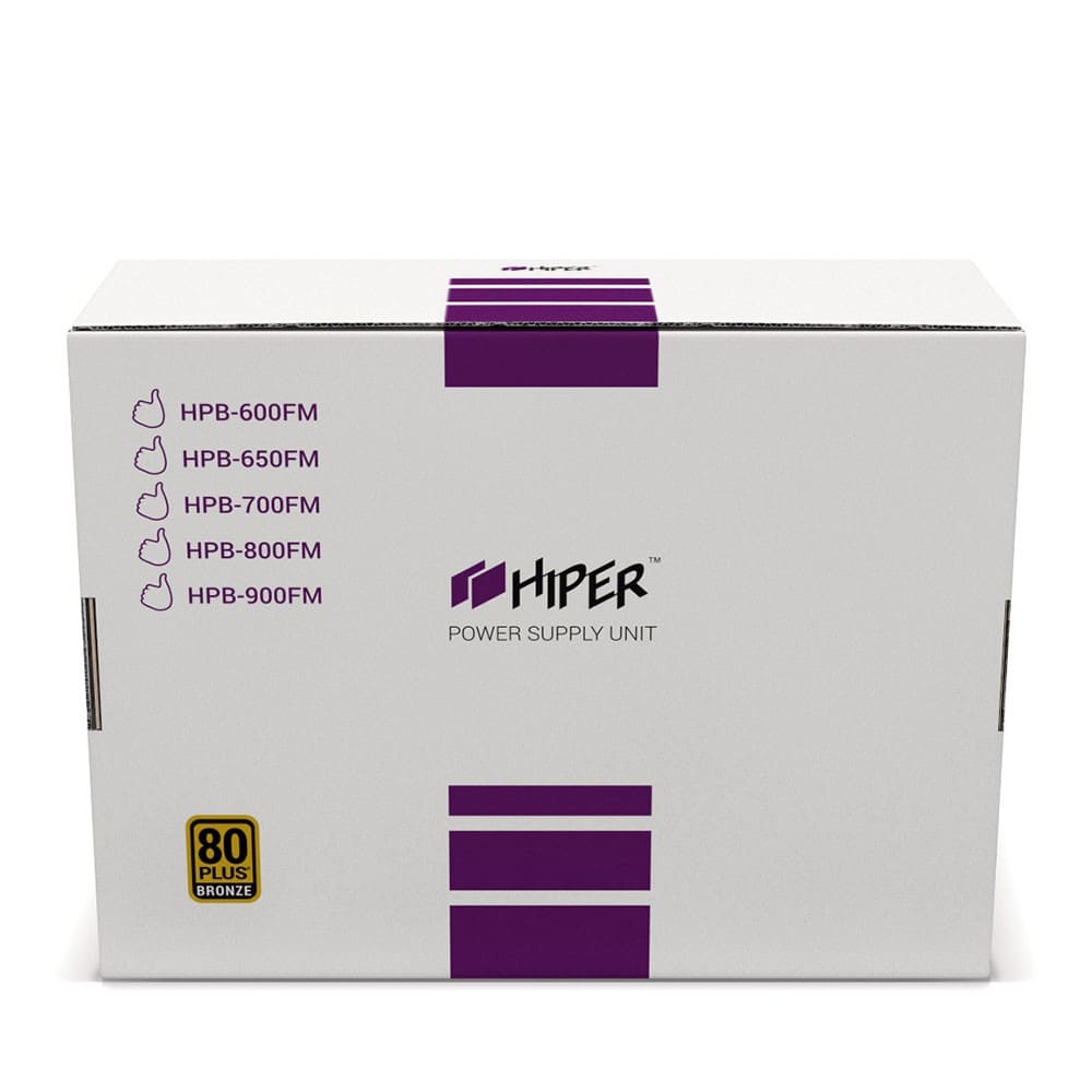 Блок питания Hiper 700W (HPB-700FM, 80+ Bronze, 140mm, 20+4+4+4, 3xPCI-E 6+2pin, 4*SATA, 3*HDD, Modular) RTL
