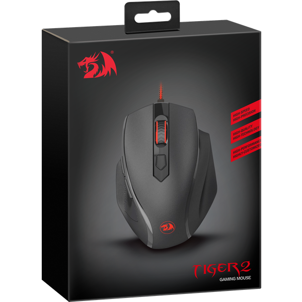 Мышь Redragon TIGER 2 (USB, optical, 3200dpi, игровая, подсветка, black)