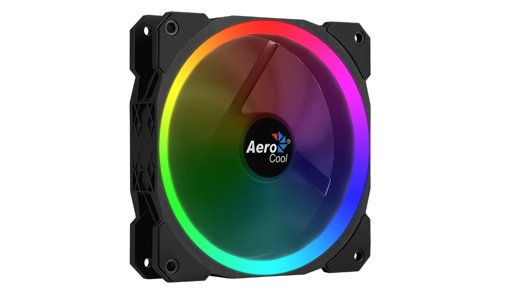 Вентилятор AeroCool Orbit (120x120x25mm, Hydro, 1200rpm, 14dBa, 3+4pin, RGB ready LED, black) RTL