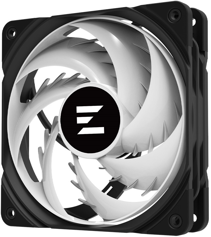 Вентилятор ZALMAN ZM-AF120 ARGB (120x120x25mm, Hydro, Shark Fin Blade, 600-2000rpm, <30dBa, 4pin, PWM, ARGB LED, black-white) RTL