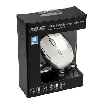 Мышь беспроводная ASUS WT415 (optical, 1600dpi, 1xAA, white)