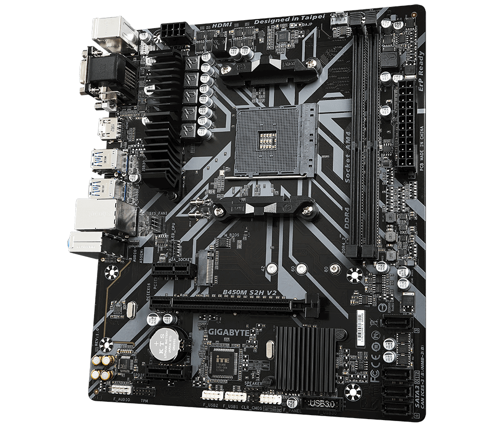 Материнская плата Gigabyte B450M S2H V2 (AM4, mATX) RTL