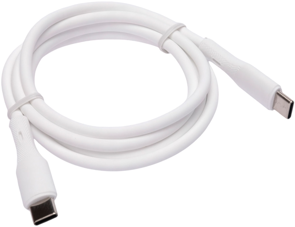Кабель Type-C --> Type-C 1.0m (CC-USB2S-CMCM-1M-W, медь, 3A, 65W, силиконовый, быстрая зарядка, QC3.0, PD3.0, white) Cablexpert
