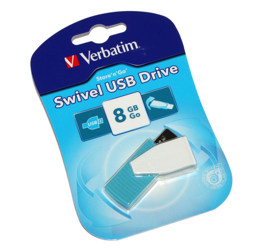 Флеш накопитель USB 2.0 8Gb Verbatim Store n Go Swivel (49812, blue-white)