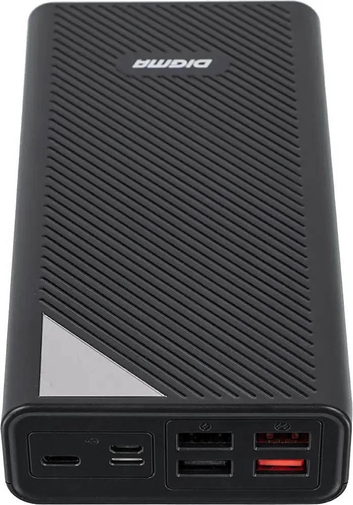 Внешний аккумулятор Digma DGP-30000-4U (литий-полимерный, 30000mAh, Type-C 5-12V 22.5W + 2*USB 5-12V 22.5W + 2*USB 5V 15W, вход Type-C 5-12V 20W + Micro USB 5-12V 15W + Lightning 5V, QC4.0, PD, black)