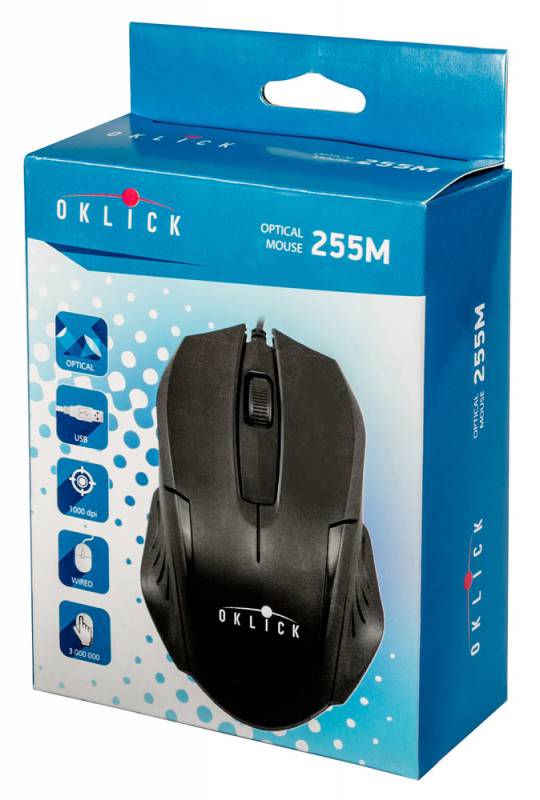 Мышь Oklick 255M (USB, optical, 1000dpi, black)