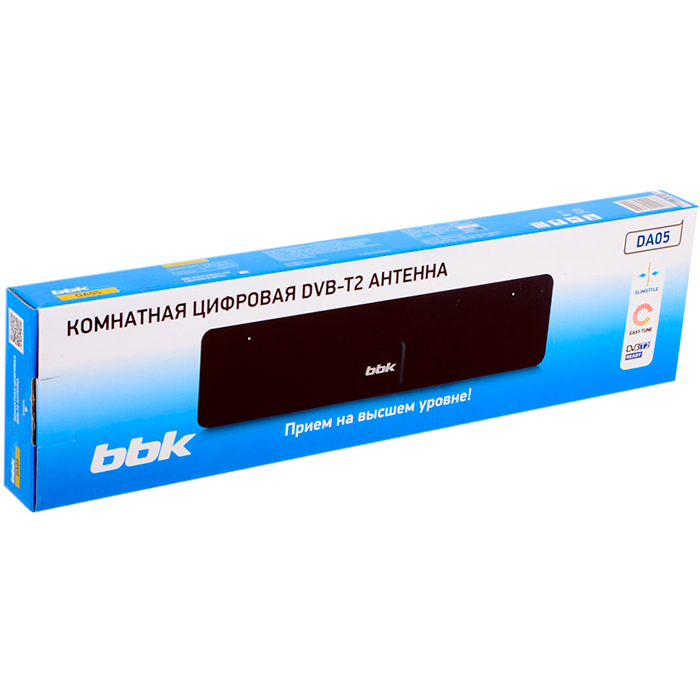 Антенна телевизионная BBK DA05 (DVB-T/DVB-T2/UHF/VHF, комнатная, пассивная, black)