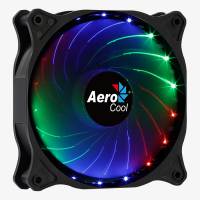 Вентилятор AeroCool Cosmo 12 (120x120x25mm, Sleeve, 1000rpm, 24dBa, 4pin, RGB fixed LED, black-white) RTL