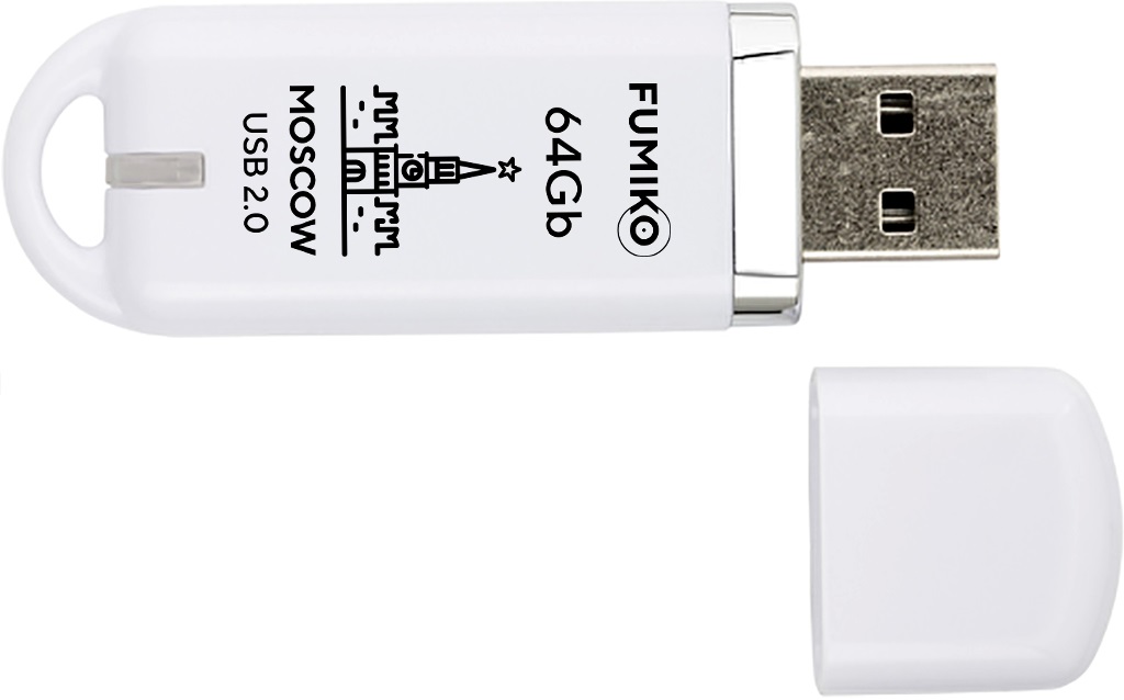 Флеш накопитель USB 2.0 64Gb FUMIKO MOSCOW (FMW-10, 30MB/s, white)