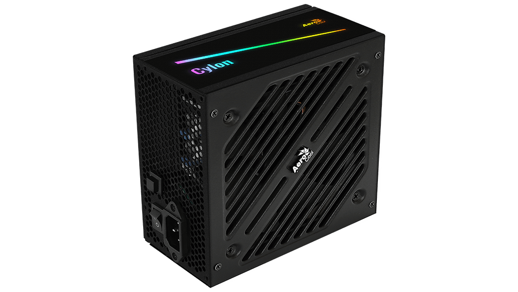 Блок питания AeroCool 600W (Cylon 600, 80+, 120mm, 20+4+4+4pin, 2*PCI-E 6+2pin, 5*SATA, 3*HDD, RGB) RTL