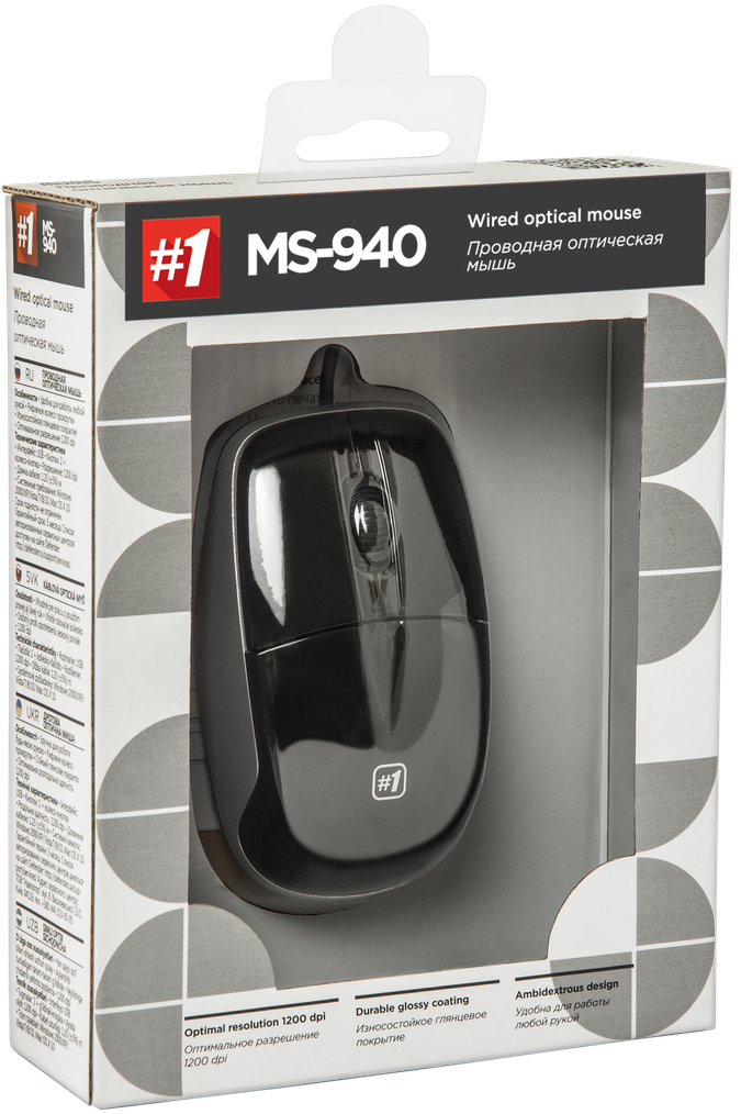 Мышь Defender MS-940 (USB, optical, 1200dpi, black-silver)