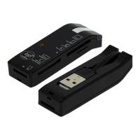 Картридер Konoos (UK-18, SDHC, microSD, MS, MMC, black, USB 2.0)