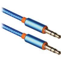 Кабель аудио 3.5mm Jack (m) - 3.5mm Jack (m) 1.2m (JACK01-03, blue) Defender