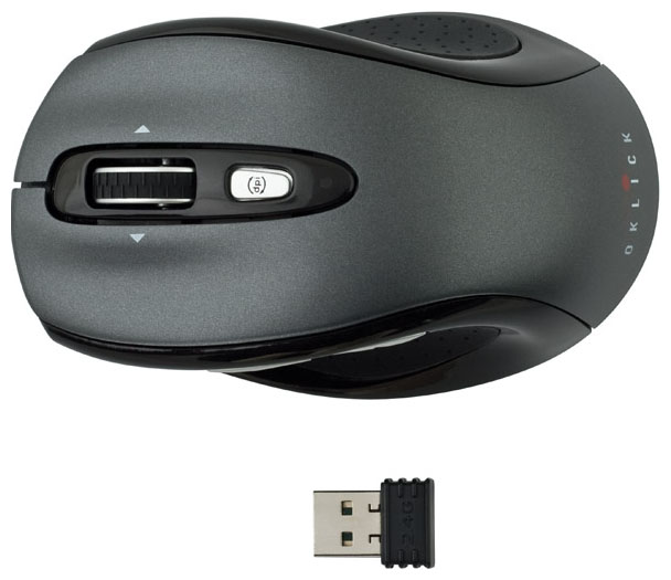 Мышь беспроводная Oklick 404MW (optical, 1600dpi, 2*AAA, darkgrey-black)
