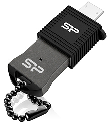 Флеш накопитель USB 2.0 16Gb Silicon Power Touch T01 Mobile (SP016GBUF2TM1V1K, OTG, micro USB adapter, black)