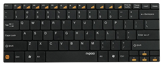 Клавиатура беспроводная Rapoo E6100 (Bluetooth, мультимедийная, ультратонкая, с основой из нержавеющей стали, black)