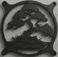 Решётка декоративная для корпусного вентилятора (120x120mm, Дерево бонсай, пластиковая, black)
