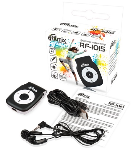 Плеер Flash Ritmix RF-1015 (microSD до 16Gb, MP3, black)