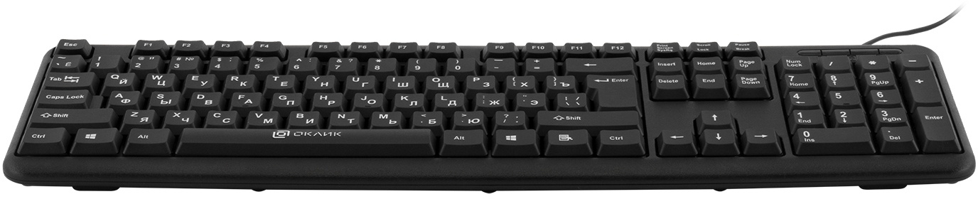 Клавиатура Oklick 180M (USB, влагоустойчивая, 1.6m, black)