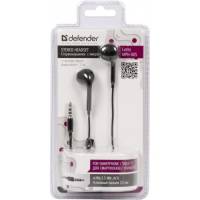 Наушники Defender MPH-005 Lucky (вкладыши, микрофон, 1.1м, черный)