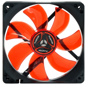 Вентилятор Floston Red Impeller 120P (120x120x25mm, 2xBall, 1800rpm, 25dBa, 3+4pin, black-red) RTL