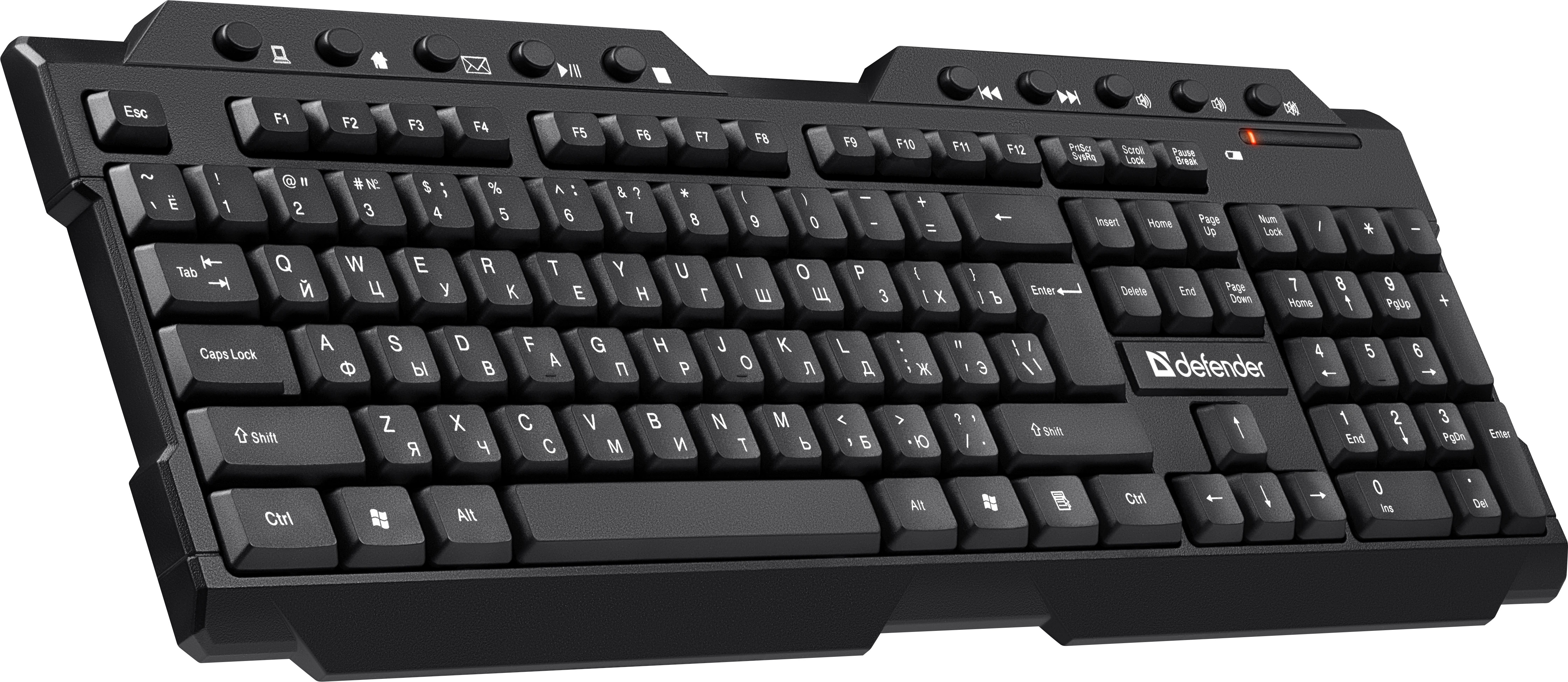 Клавиатура беспроводная Defender Element HB-195 (мультимедийная, black)