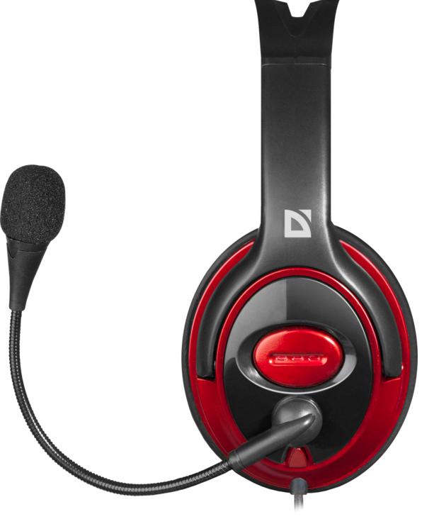 Наушники Defender PHOENIX 875U (полноразмерные закрытые, с микрофоном, регулятор, 1.8m, black-red)