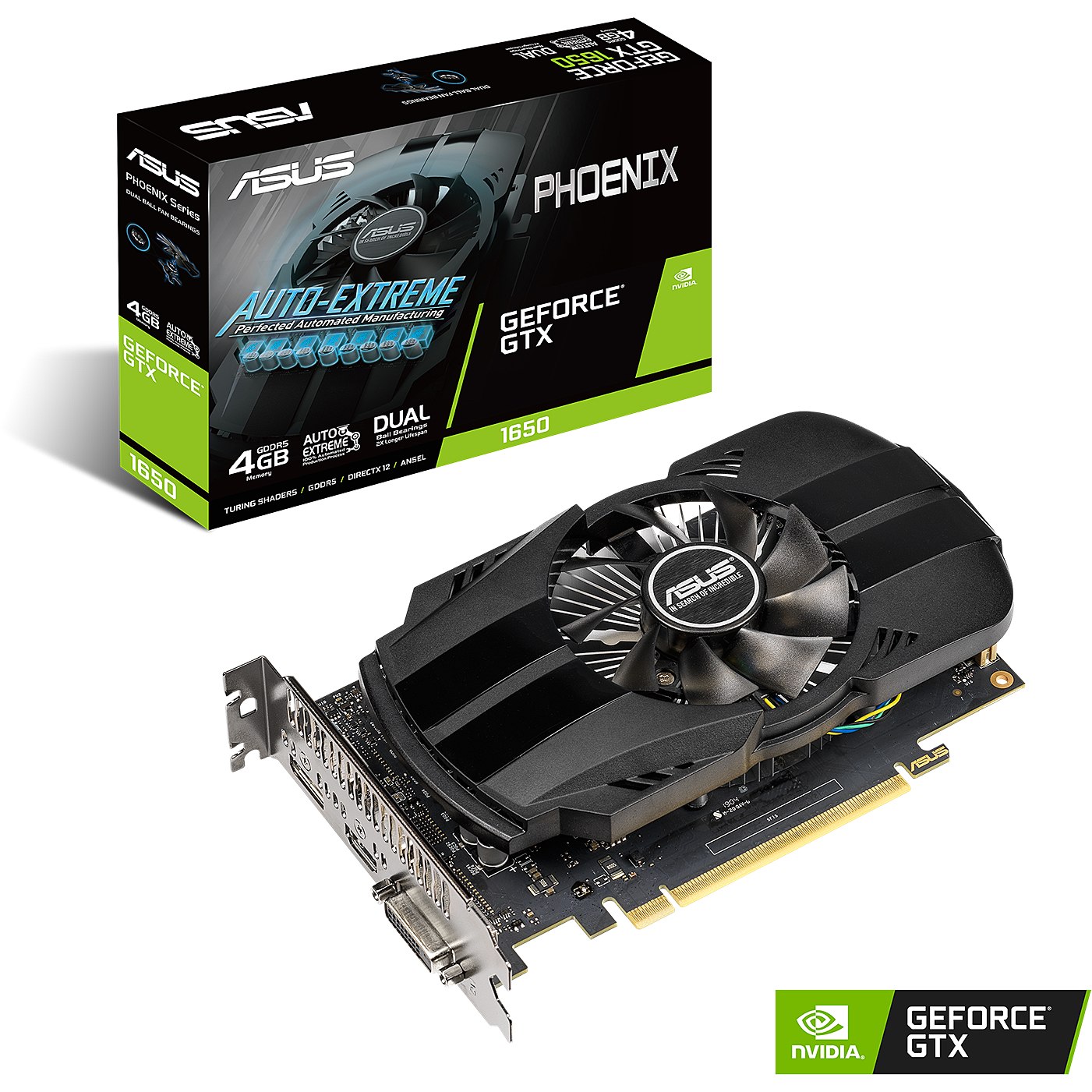 Видеокарта ASUS GF GTX1650 4Gb (PH-GTX1650-4G, 128bit, GDDR5, DVI+HDMI+DP) RTL